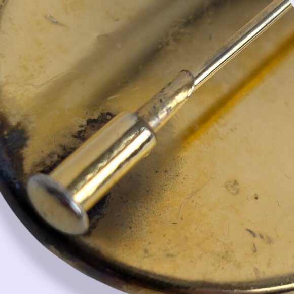 Antique Damascene Oval Brooch - Picture 6 of 8